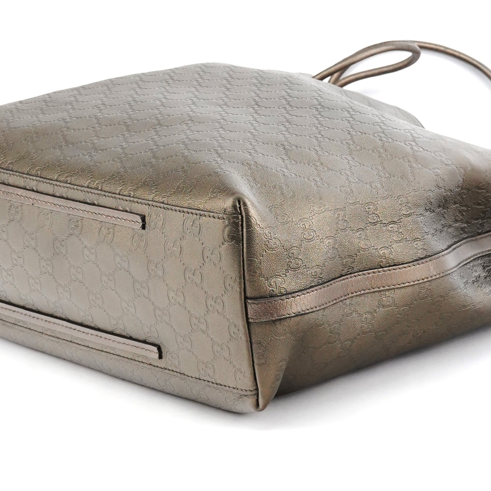 257271 Metallic GG Embossed Leather Tote Bag