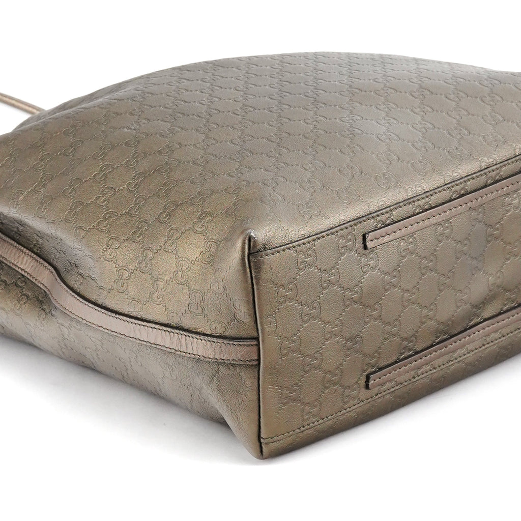 257271 Metallic GG Embossed Leather Tote Bag