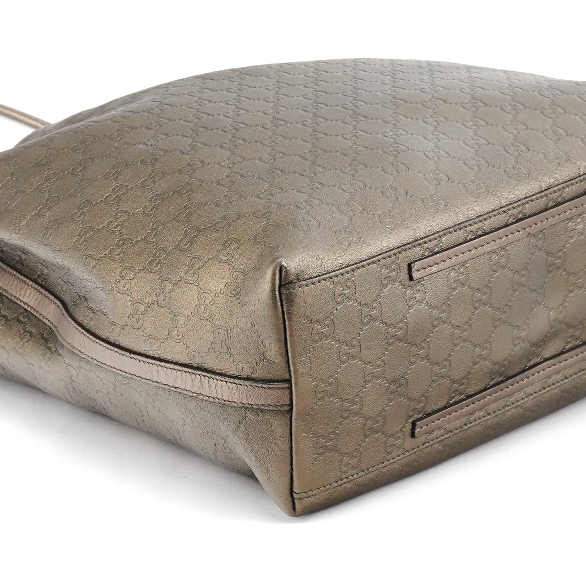 257271 Metallic GG Embossed Leather Tote Bag