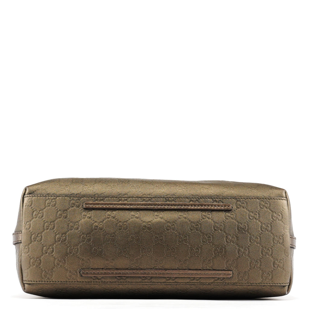 257271 Metallic GG Embossed Leather Tote Bag