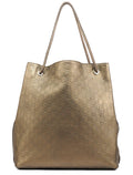 257271 Metallic GG Embossed Leather Tote Bag