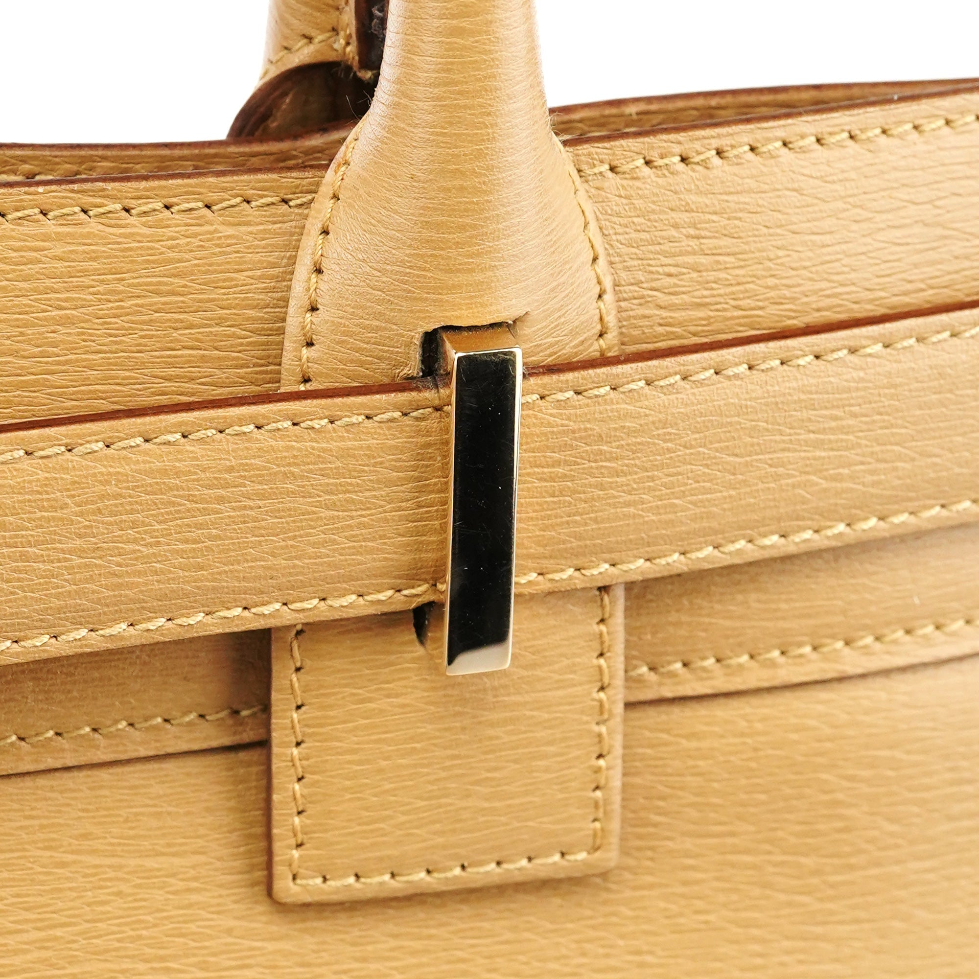 28711 Beige Leather Tote Bag