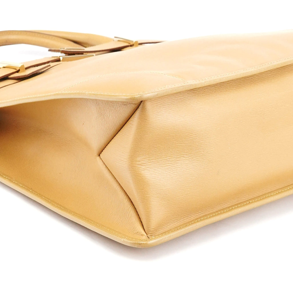 28711 Beige Leather Tote Bag