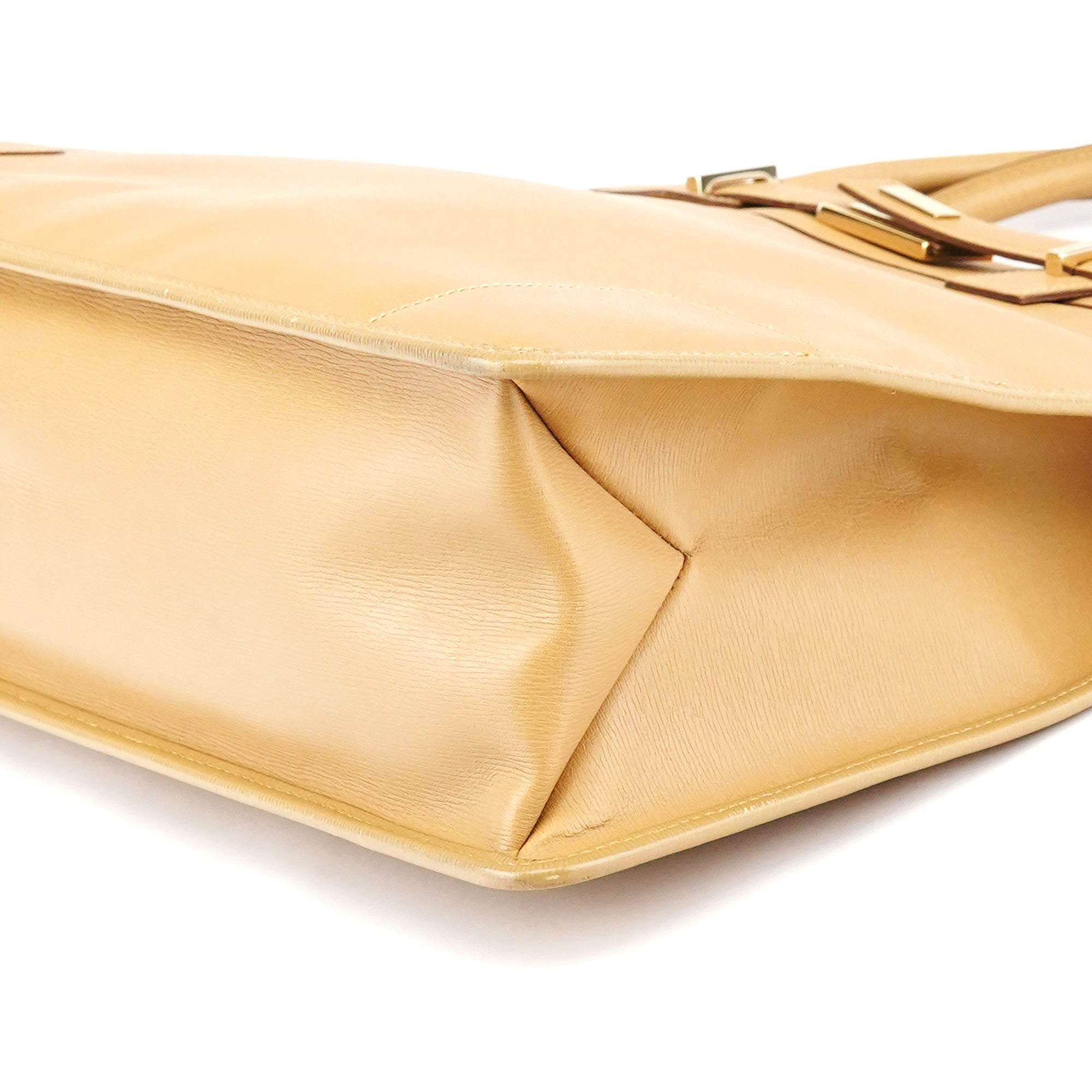 28711 Beige Leather Tote Bag