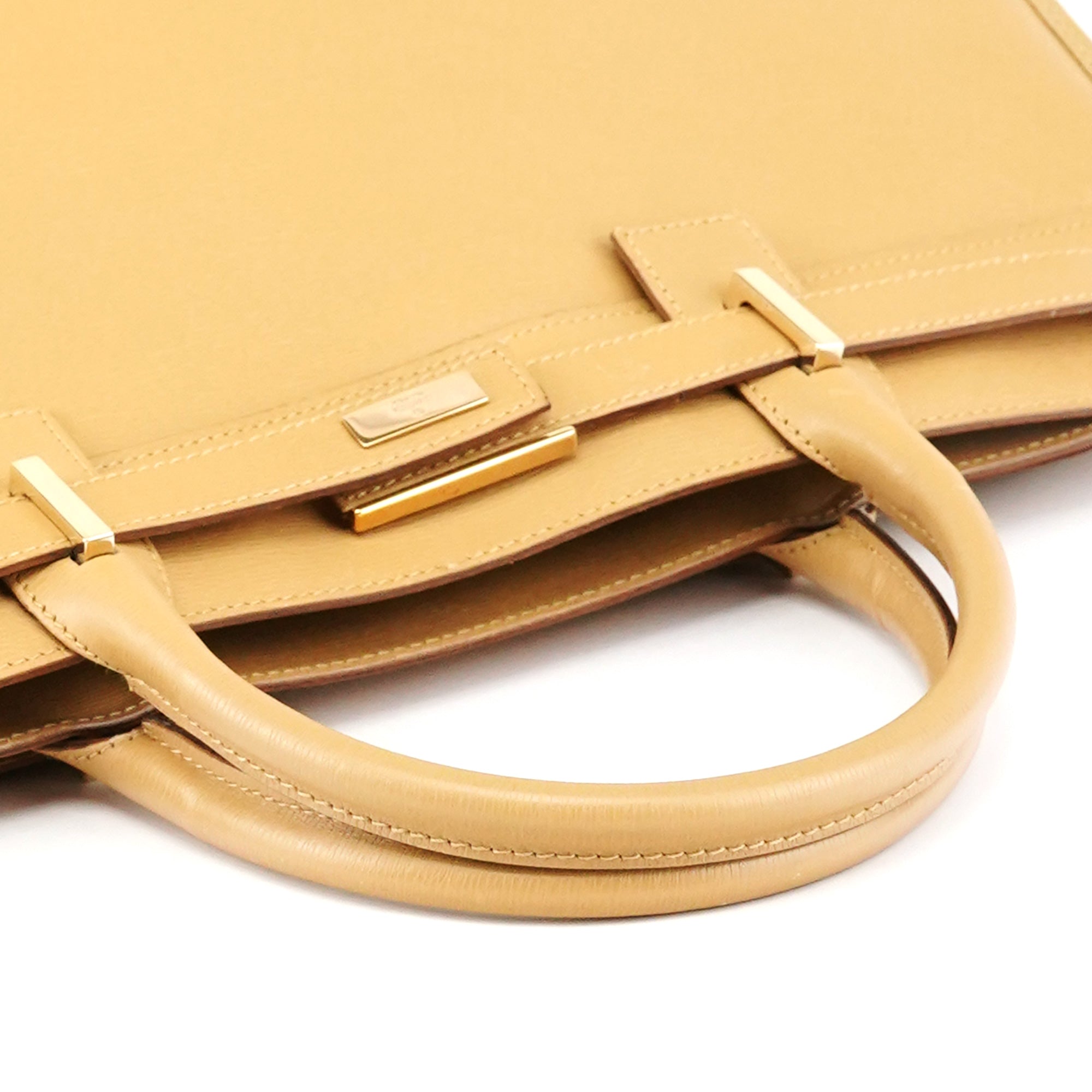28711 Beige Leather Tote Bag