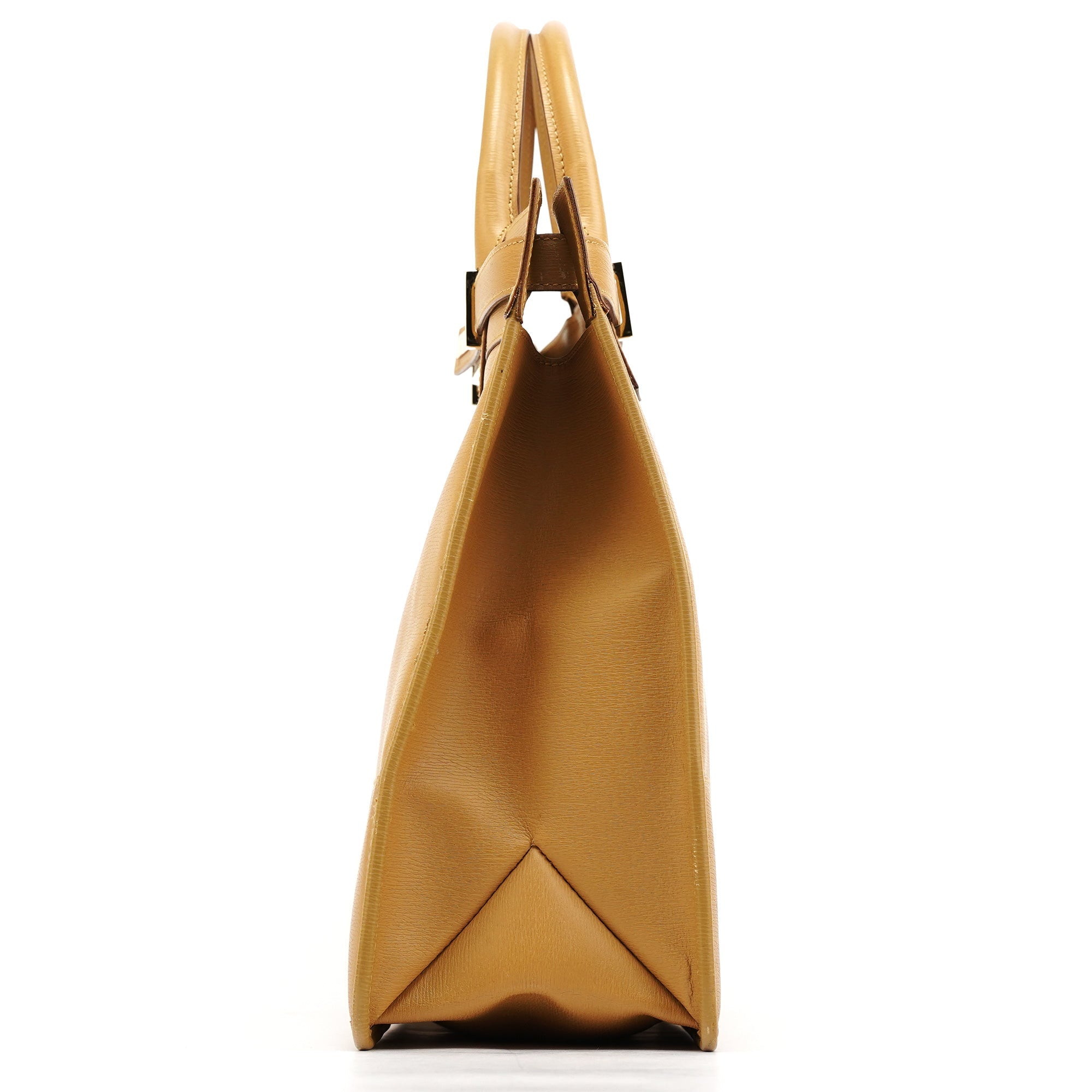 28711 Beige Leather Tote Bag