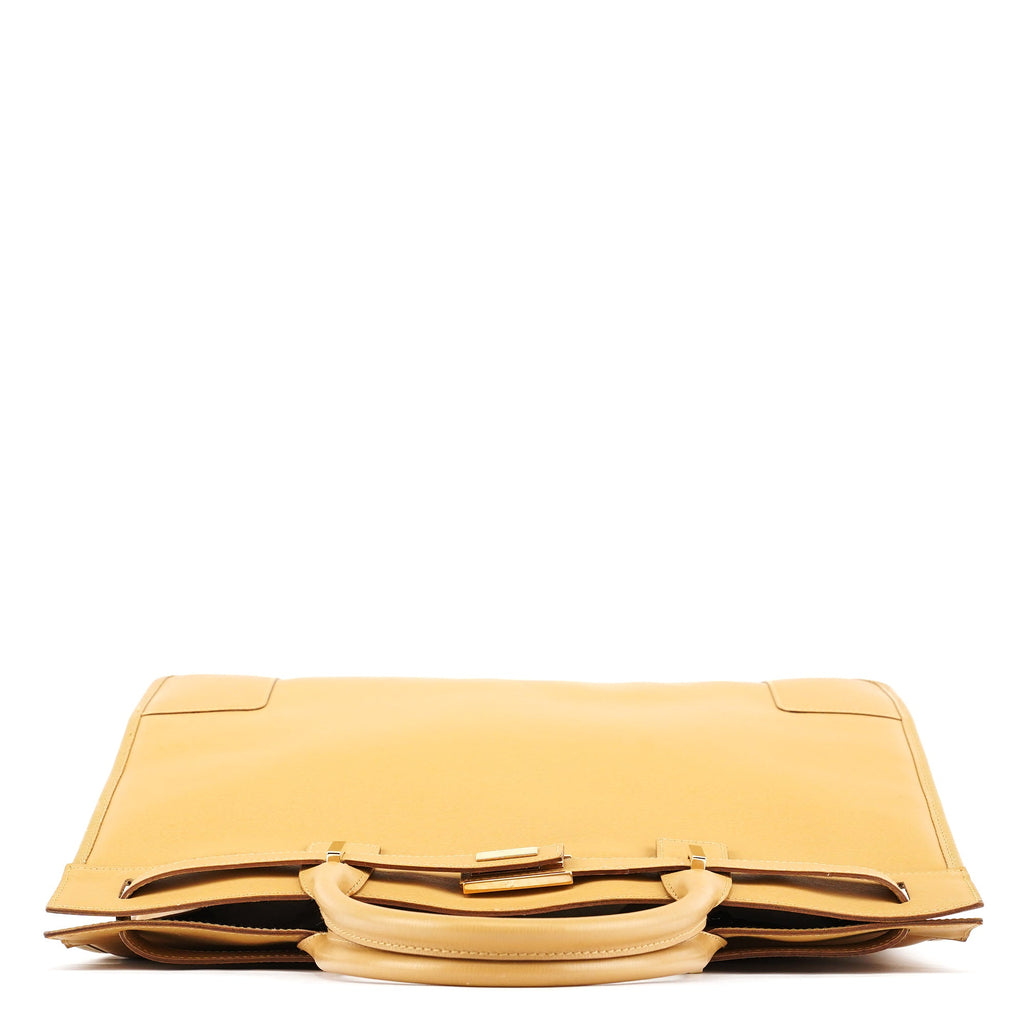 28711 Beige Leather Tote Bag
