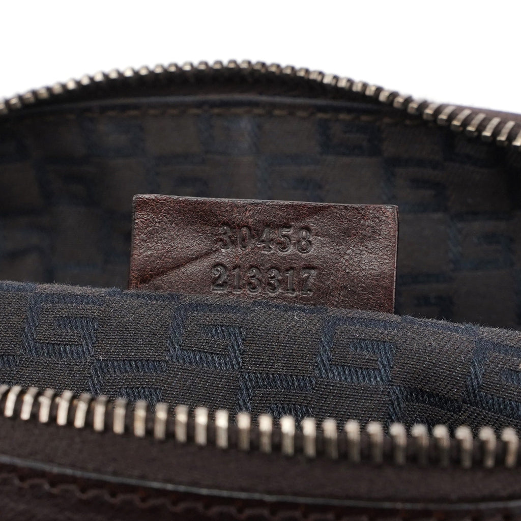30458 Brown Canvas Boston Bag