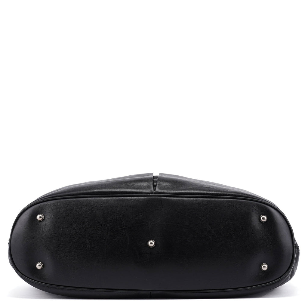 309574 Black Calfskin Horsebit Hobo Shoulder Bag
