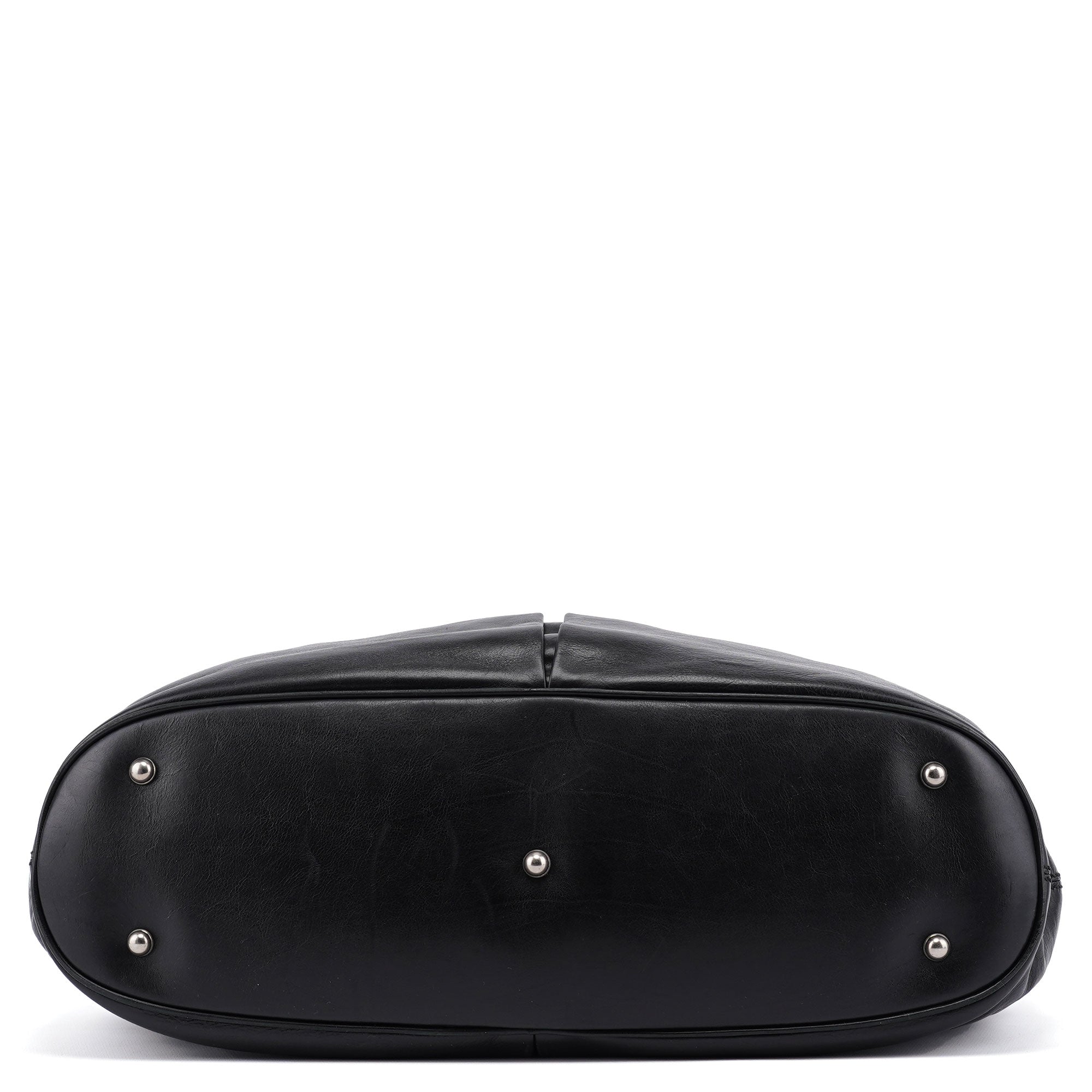 309574 Black Calfskin Horsebit Hobo Shoulder Bag