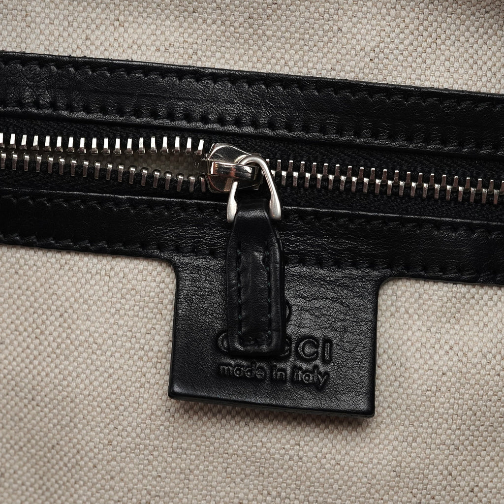309574 Black Calfskin Horsebit Hobo Shoulder Bag