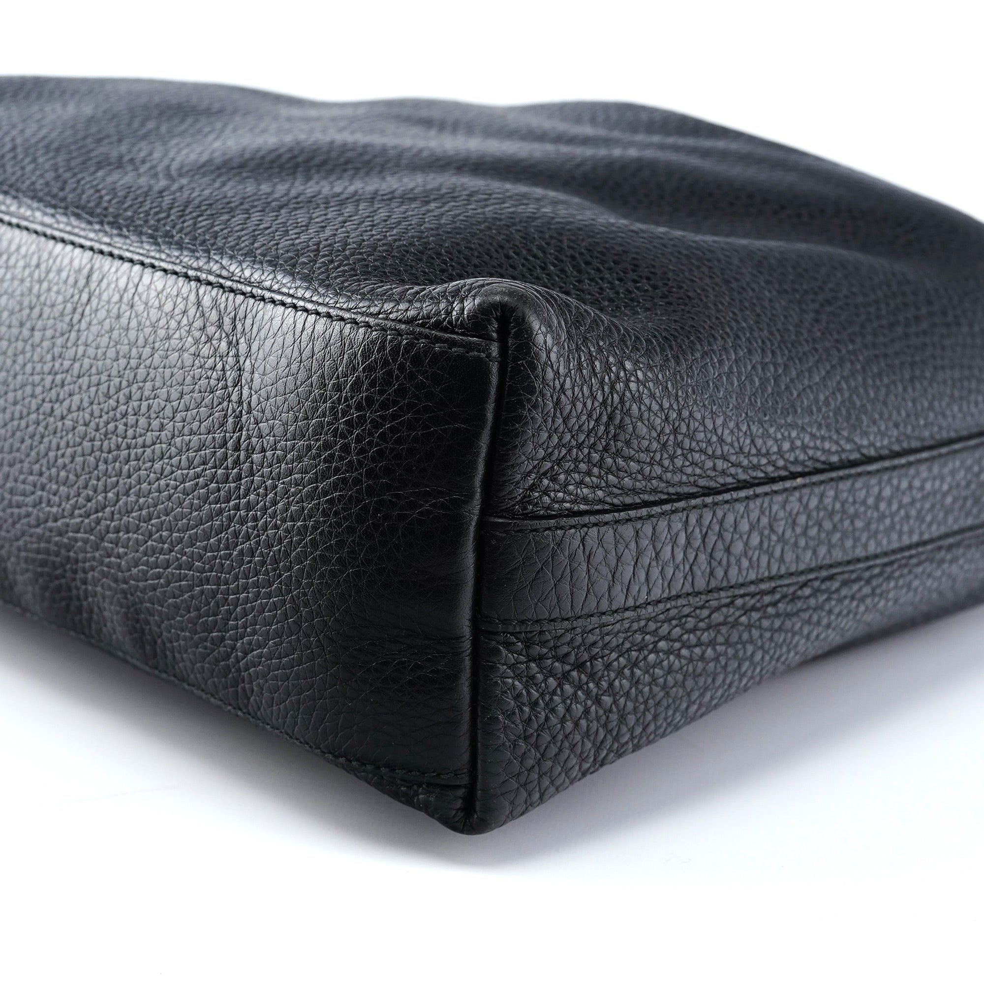 326514 Black Calfskin Hobo Shoulder Bag