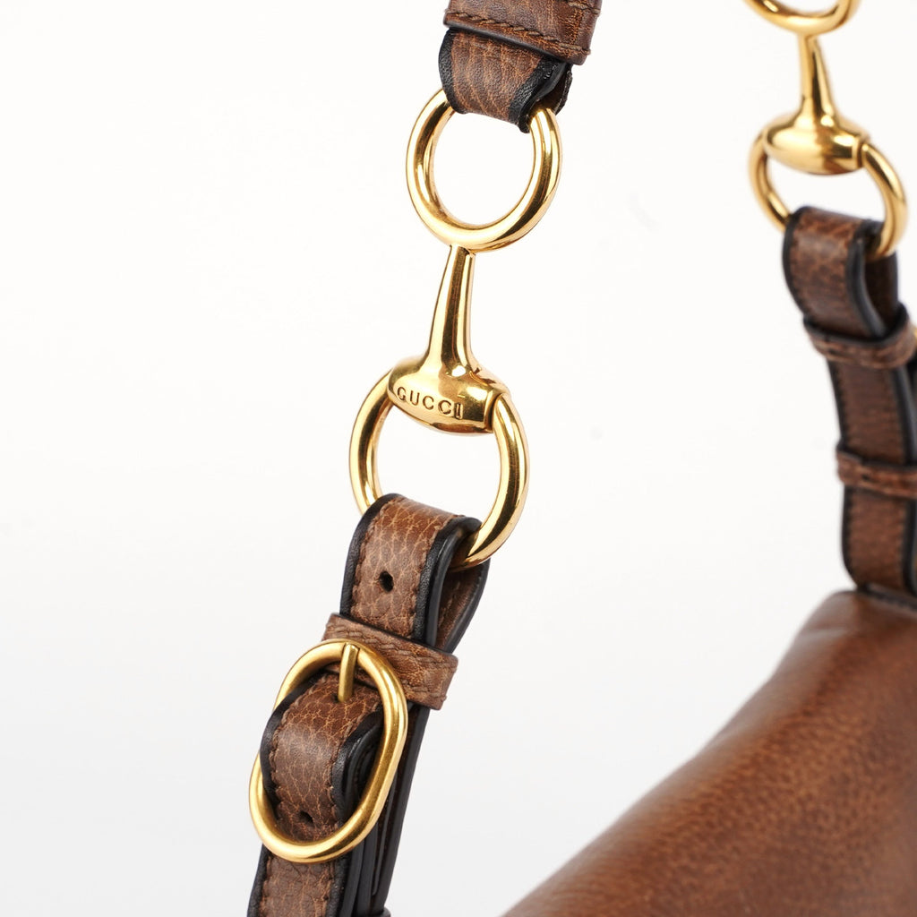 338998 Brown Calfskin Hobo Shoulder Bag