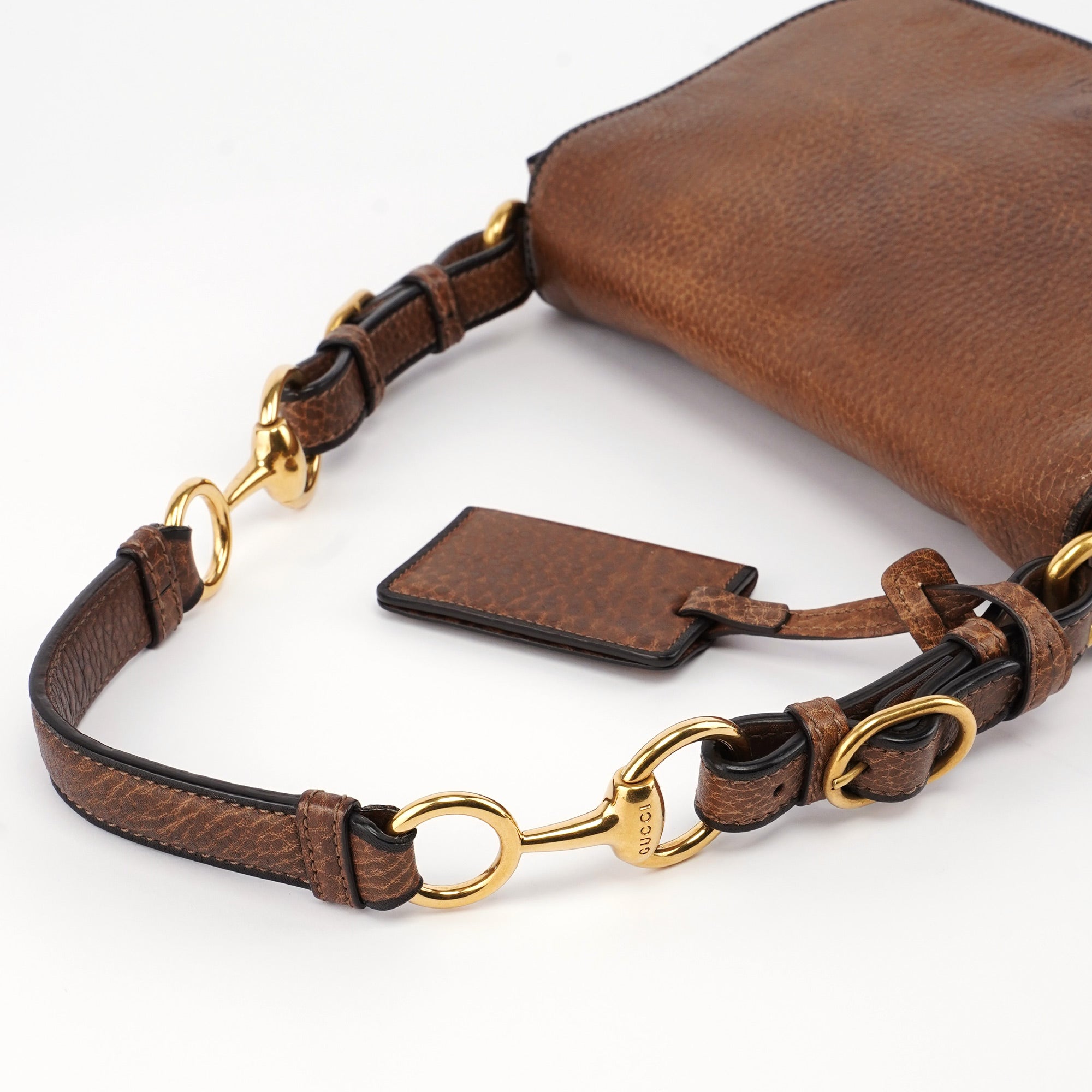 338998 Brown Calfskin Hobo Shoulder Bag