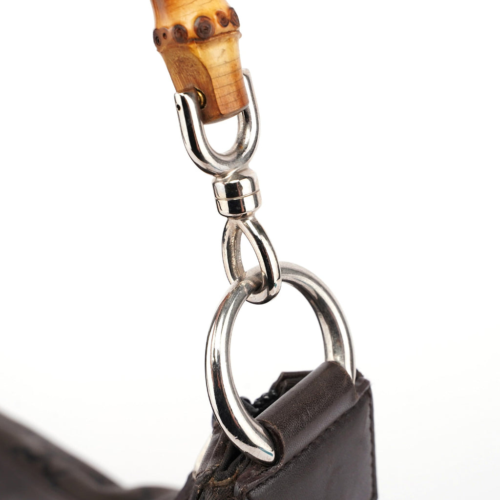 35693 Brown GG Bamboo Shoulder Bag