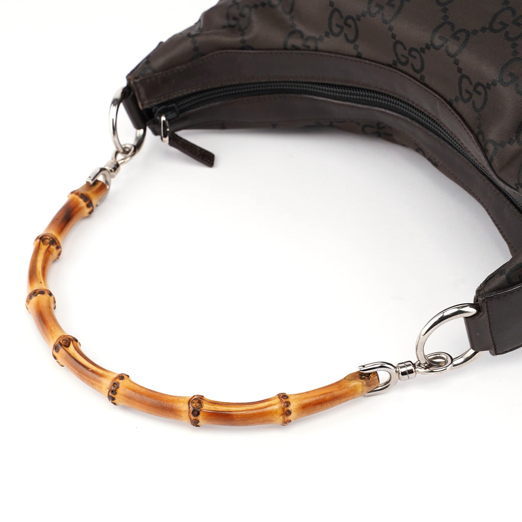 35693 Brown GG Bamboo Shoulder Bag
