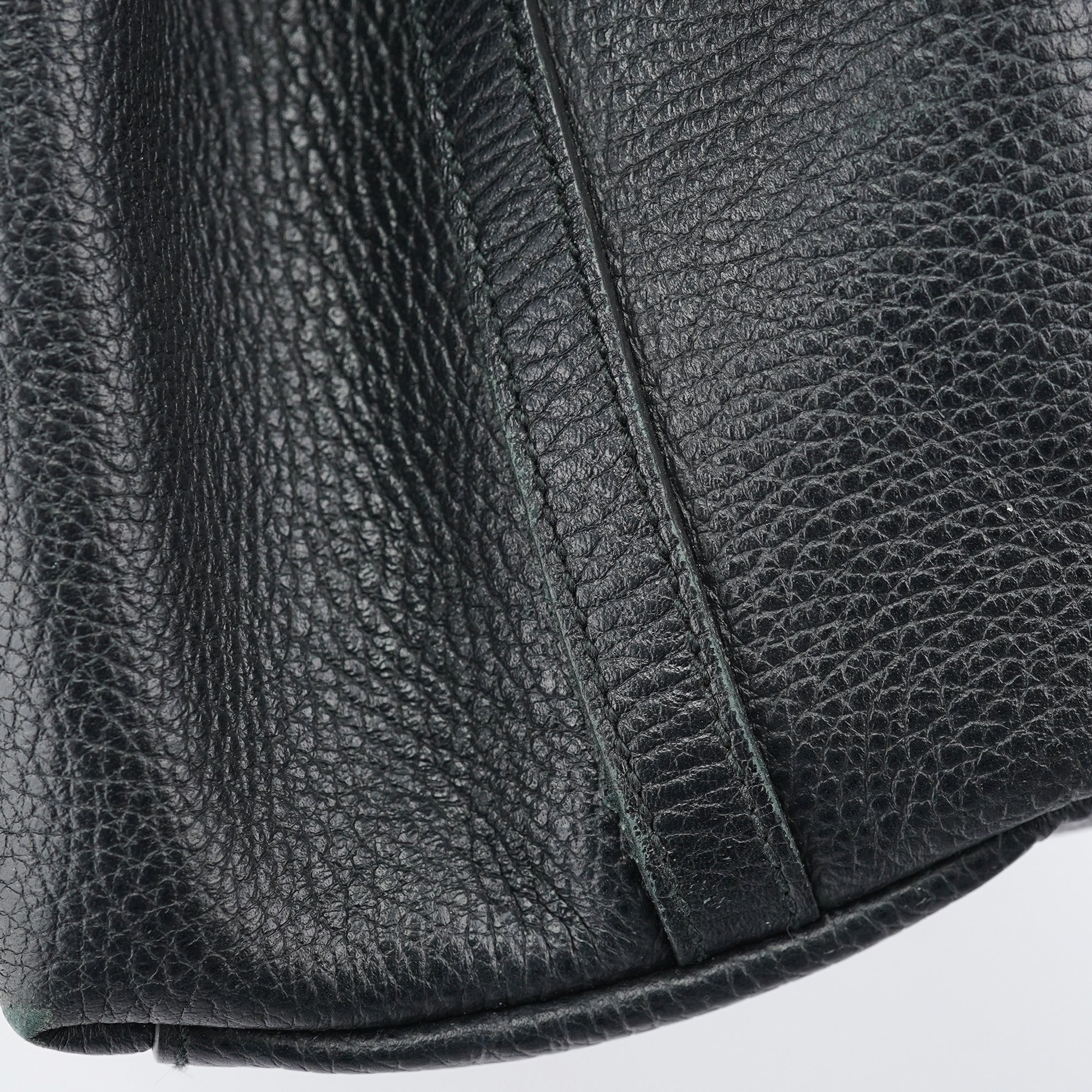 380118 Black Leather Logo Tote Bag