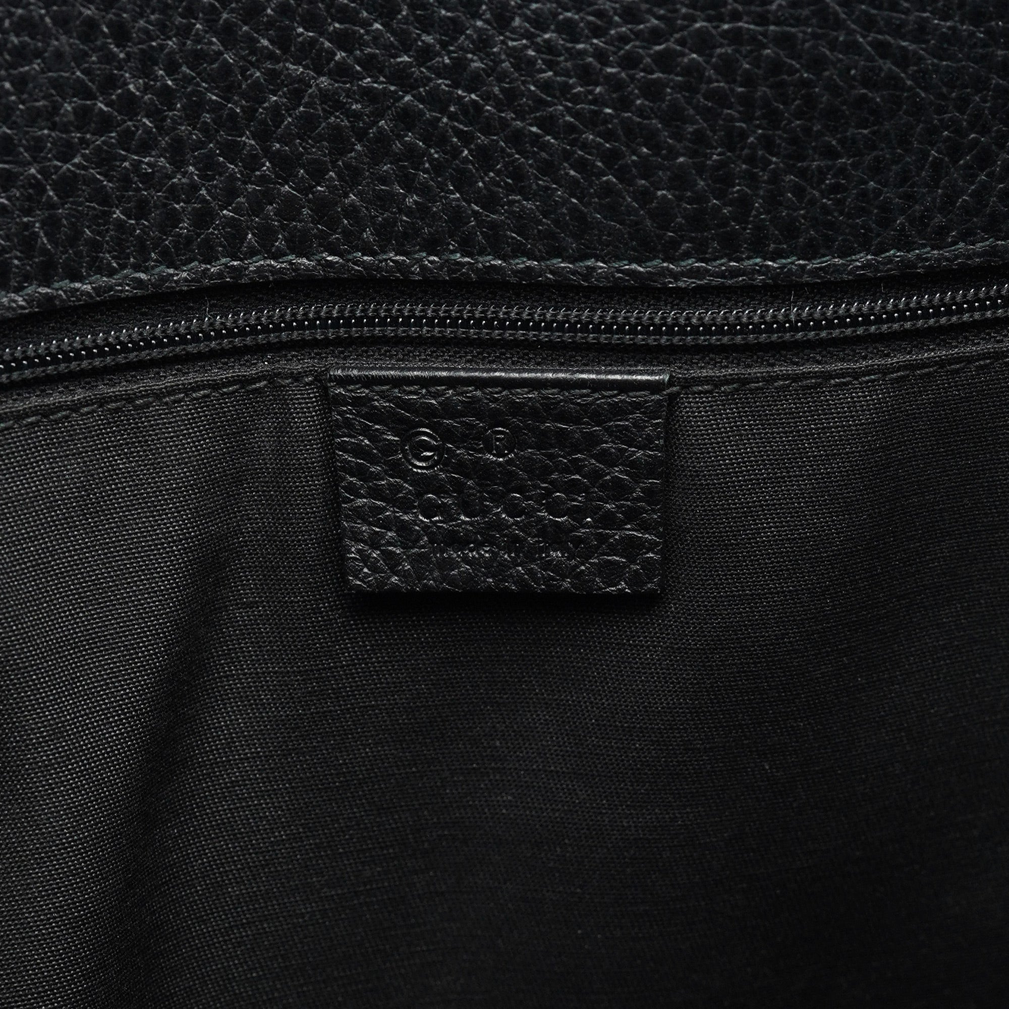 380118 Black Leather Logo Tote Bag