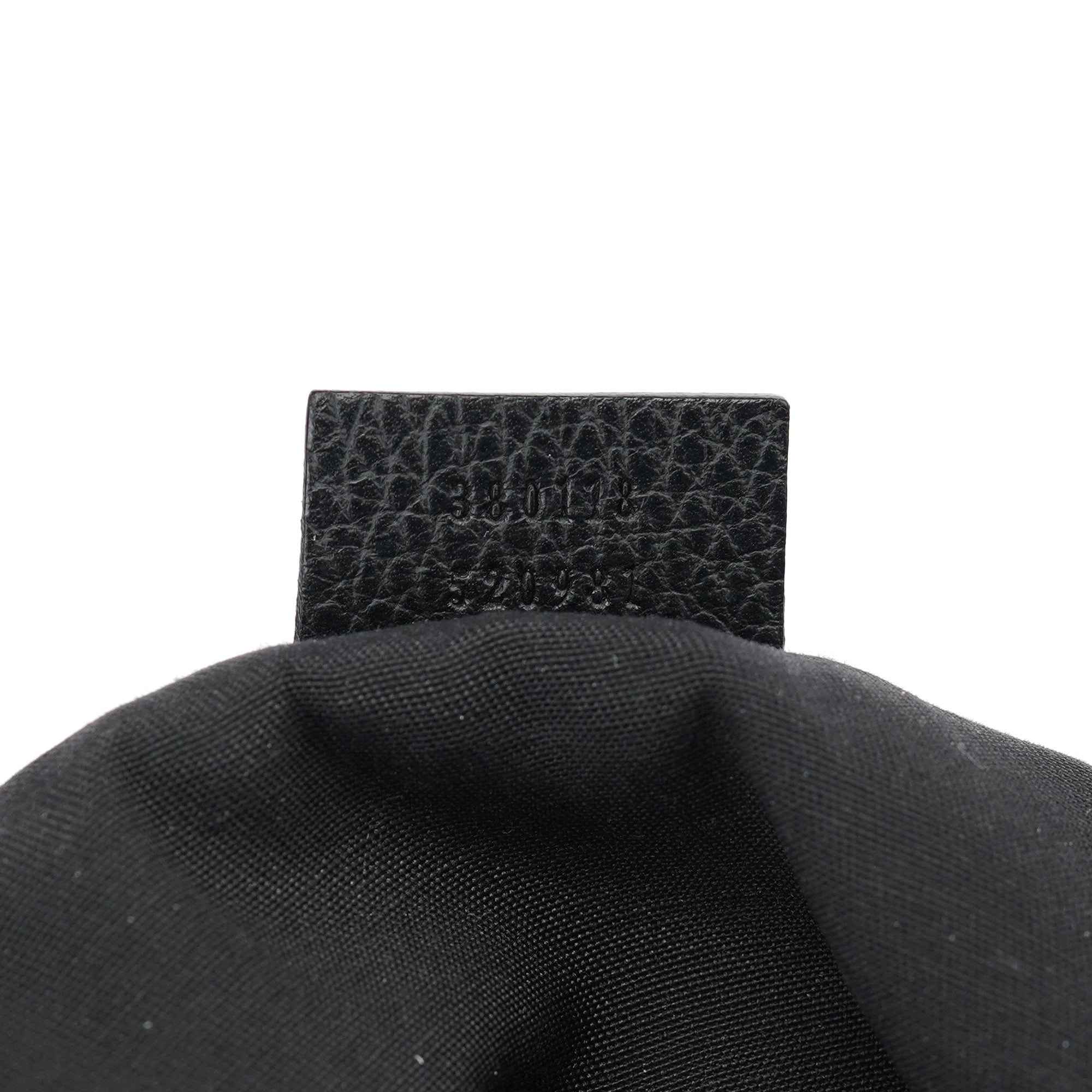 380118 Black Leather Logo Tote Bag