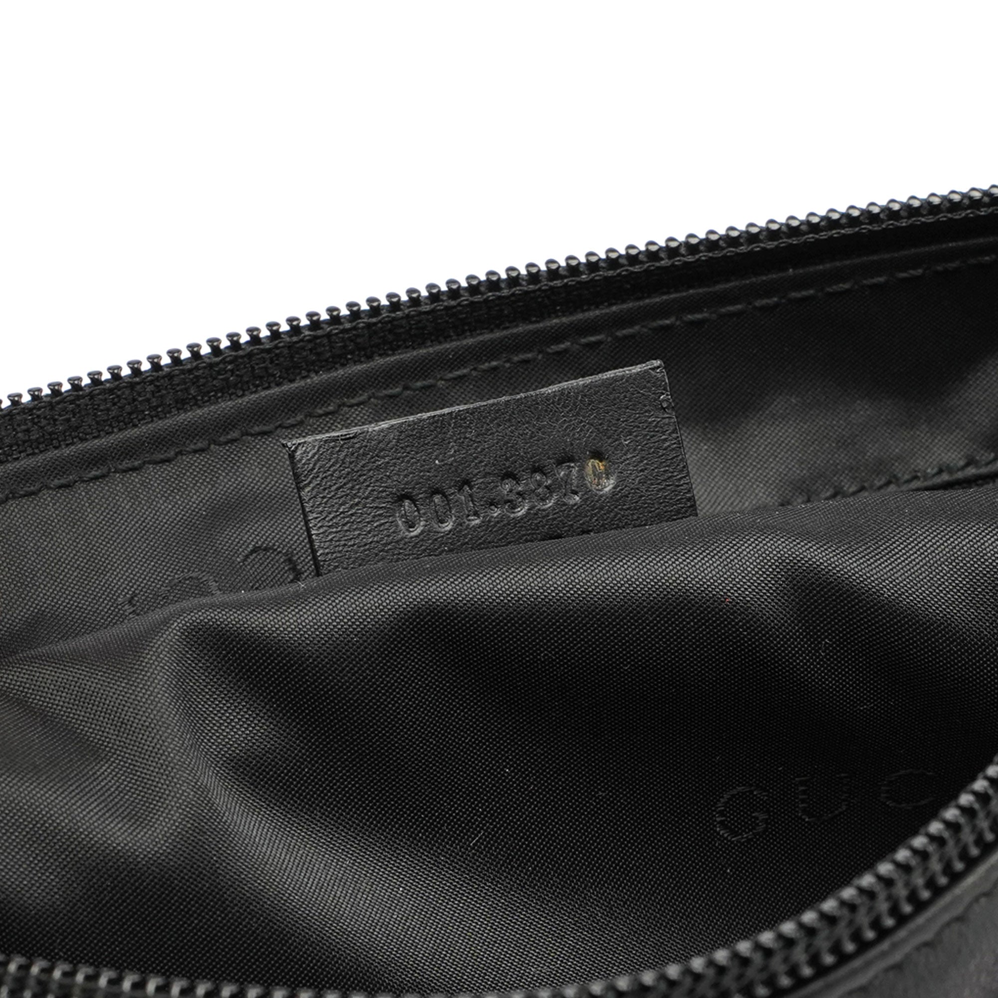 4870. Black Leather Bamboo Hobo Bag