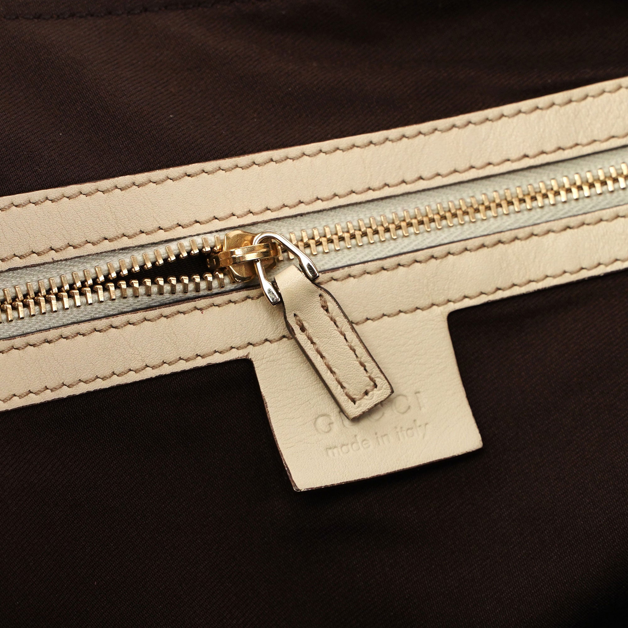 Gucci Off-White Leather Horsebit Shoulder Bag