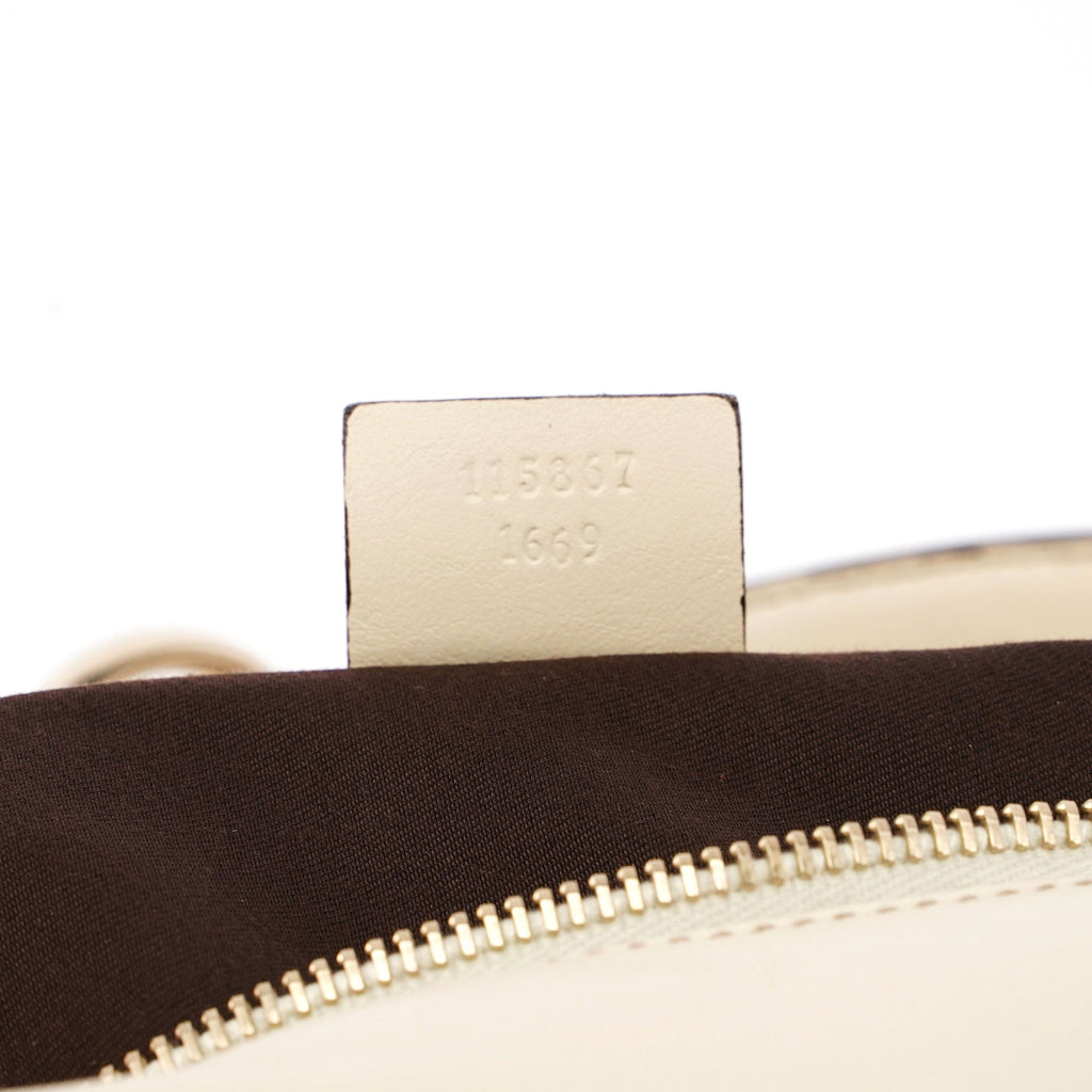 Gucci Off-White Leather Horsebit Shoulder Bag
