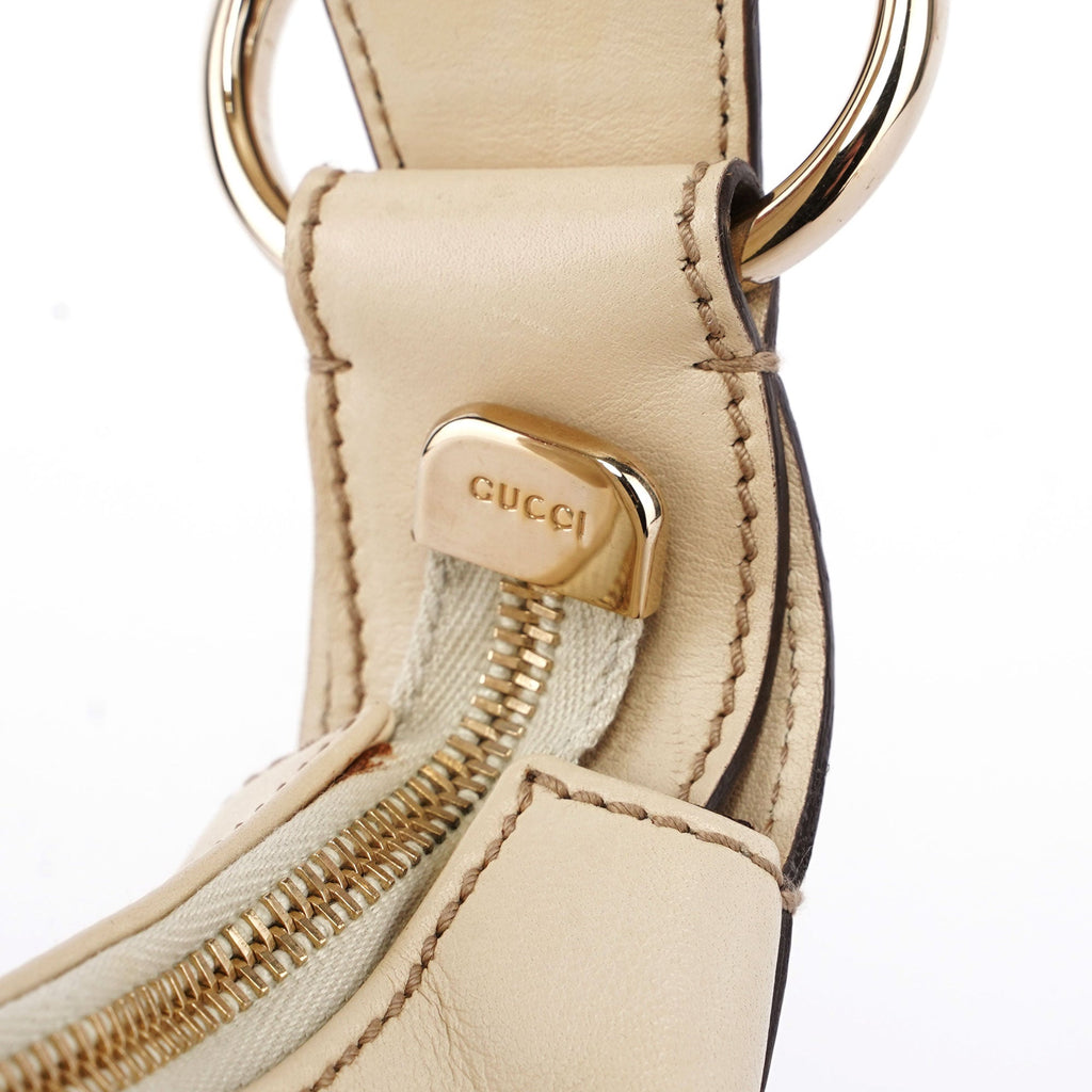 Gucci Off-White Leather Horsebit Shoulder Bag