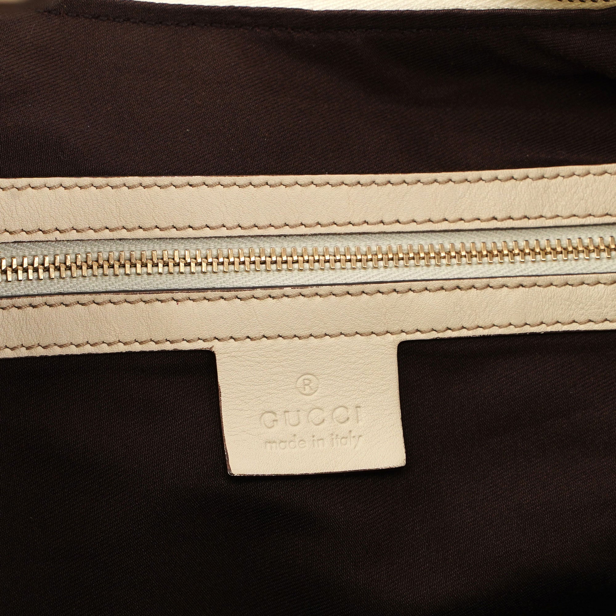 Gucci Off-White Leather Horsebit Shoulder Bag