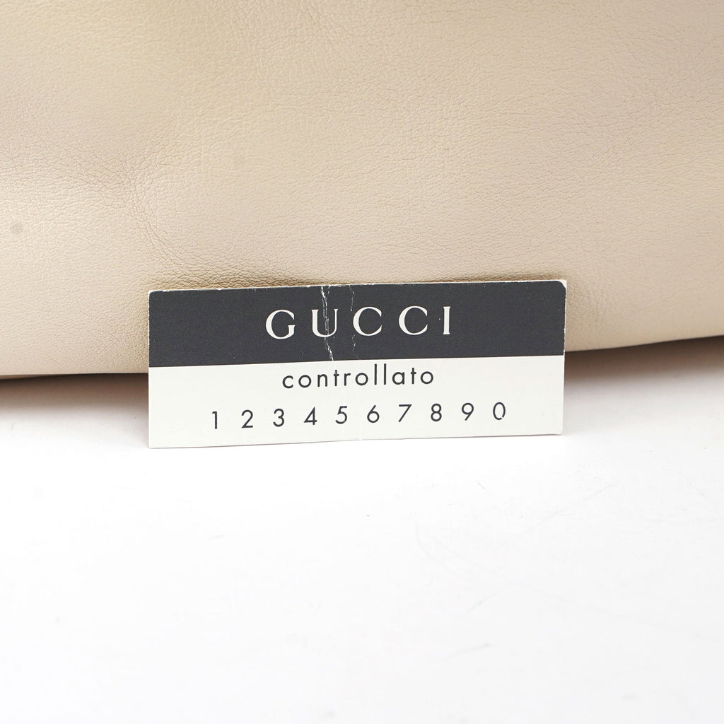 Gucci Off-White Leather Horsebit Shoulder Bag