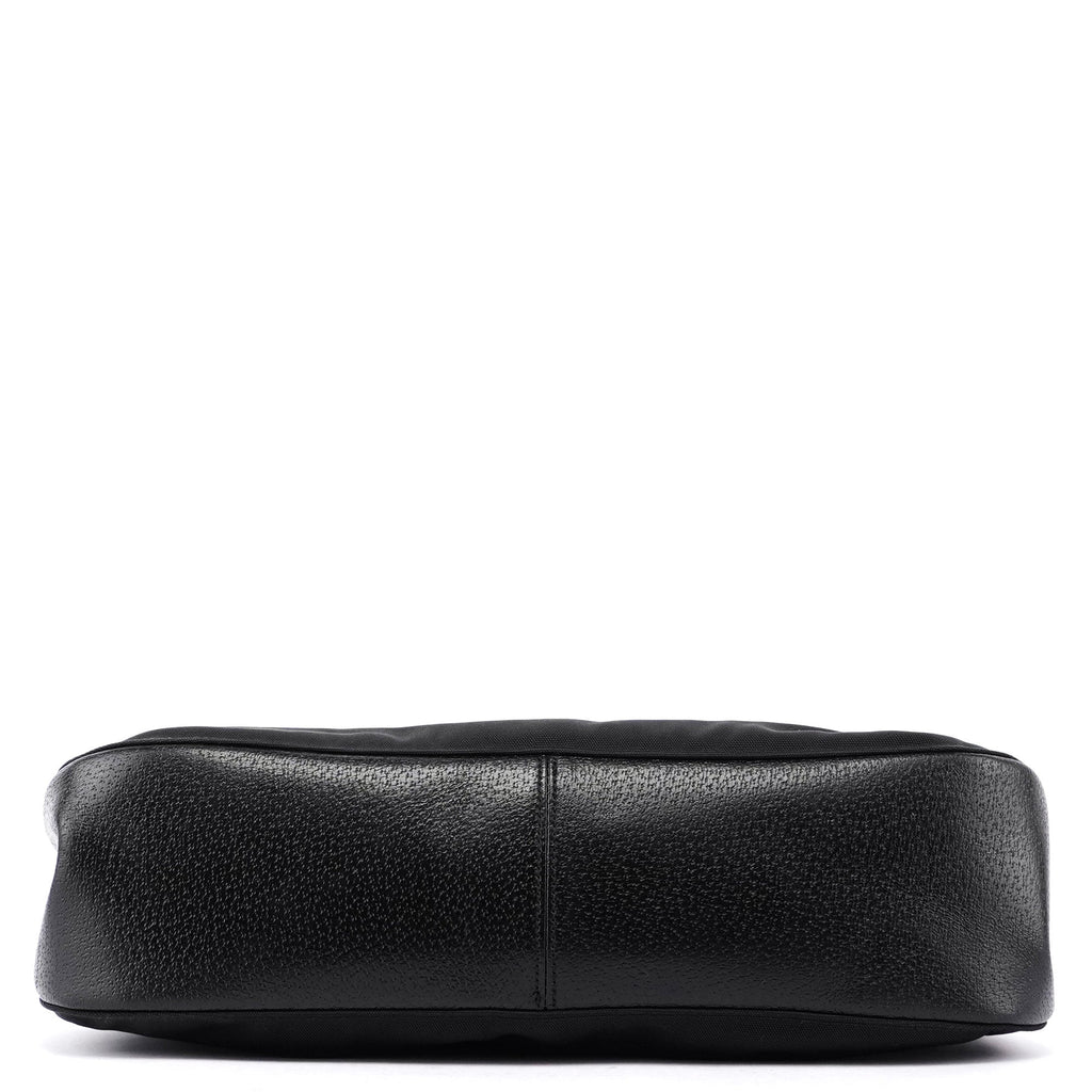 Gucci Black Canvas Bamboo Shoulder Bag