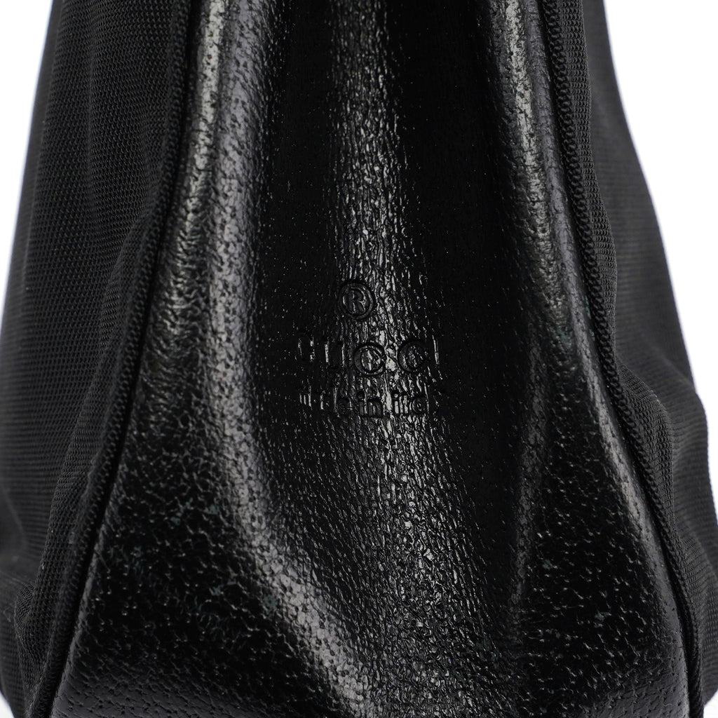 Gucci Black Canvas Bamboo Shoulder Bag