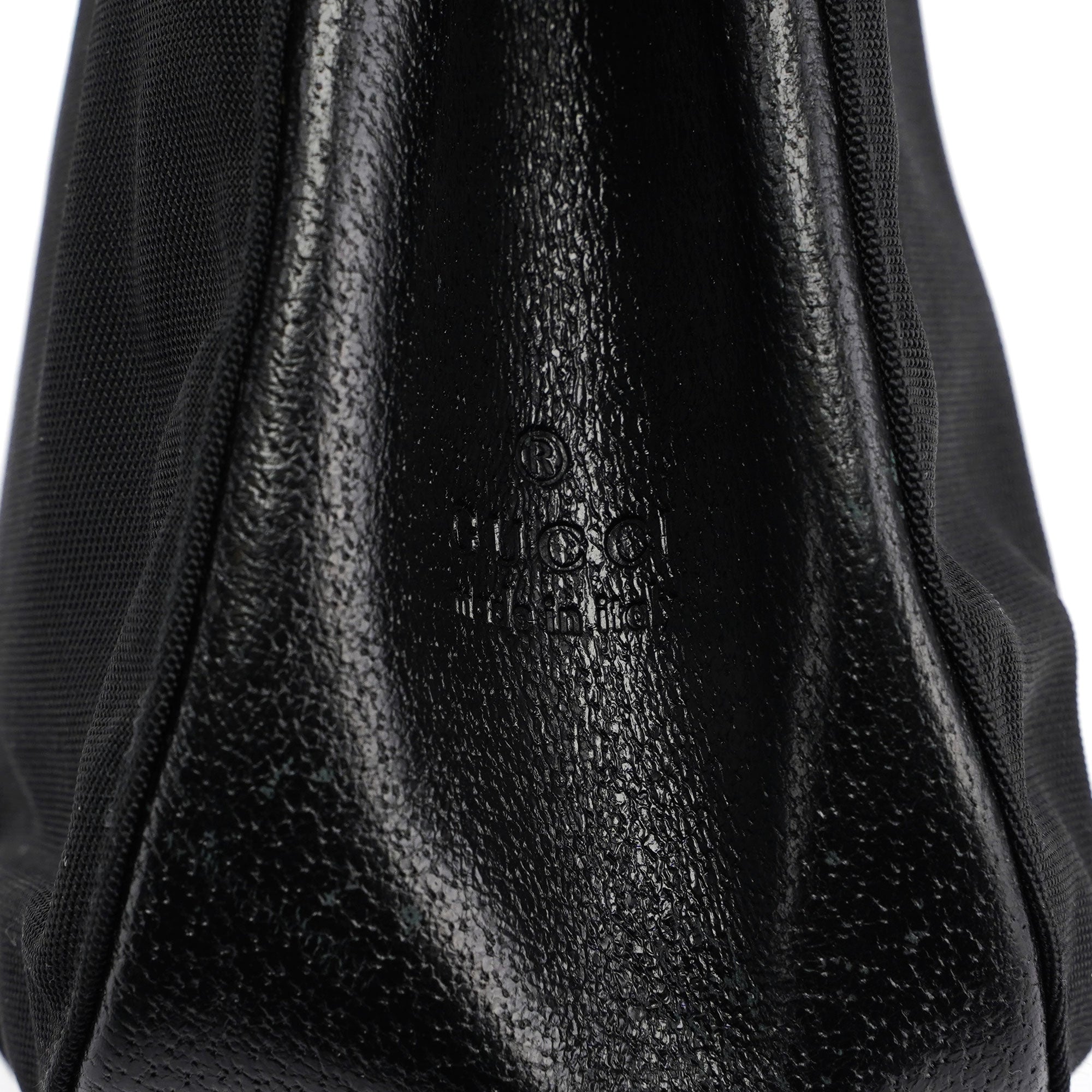 Gucci Black Canvas Bamboo Shoulder Bag