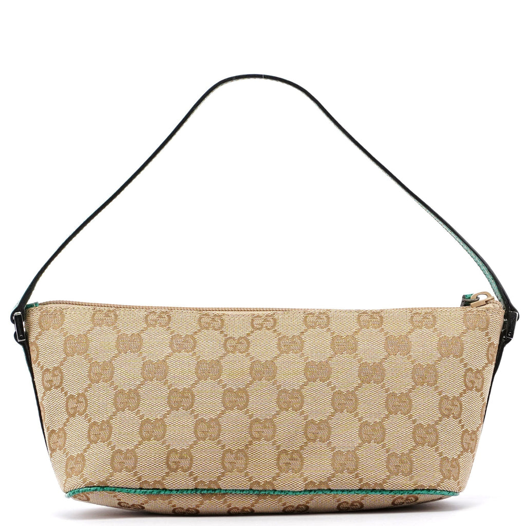 5396. Gucci Beige Turquoise Boat Pochette