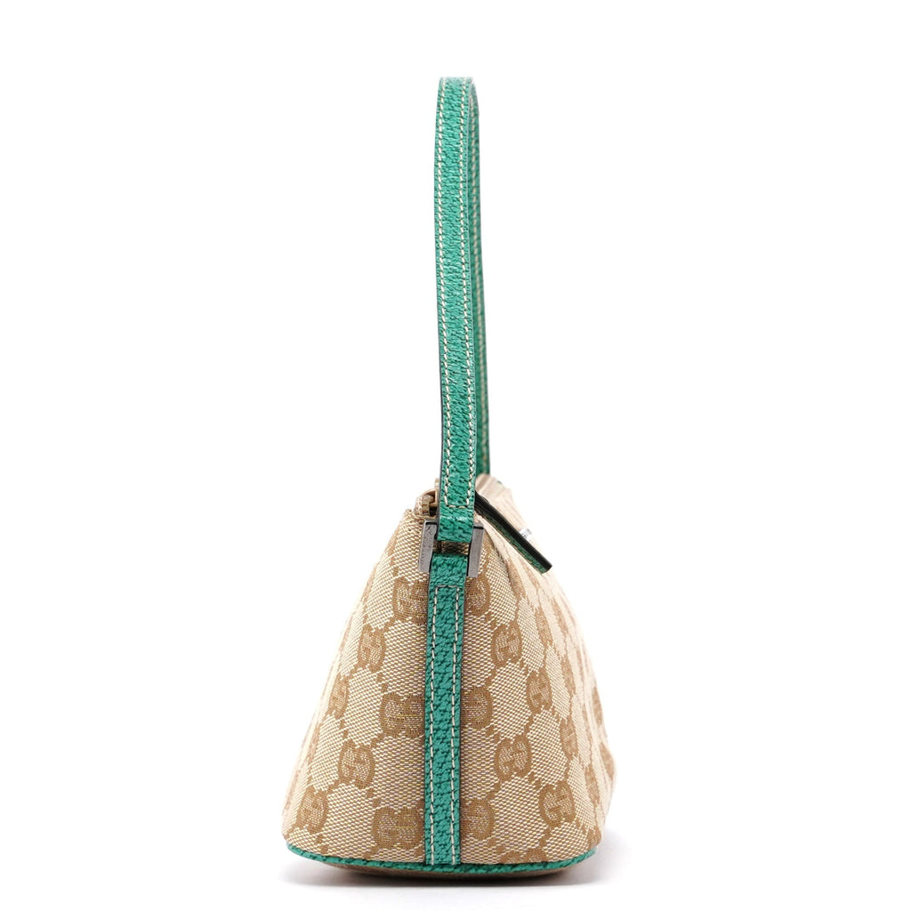 5396. Gucci Beige Turquoise Boat Pochette