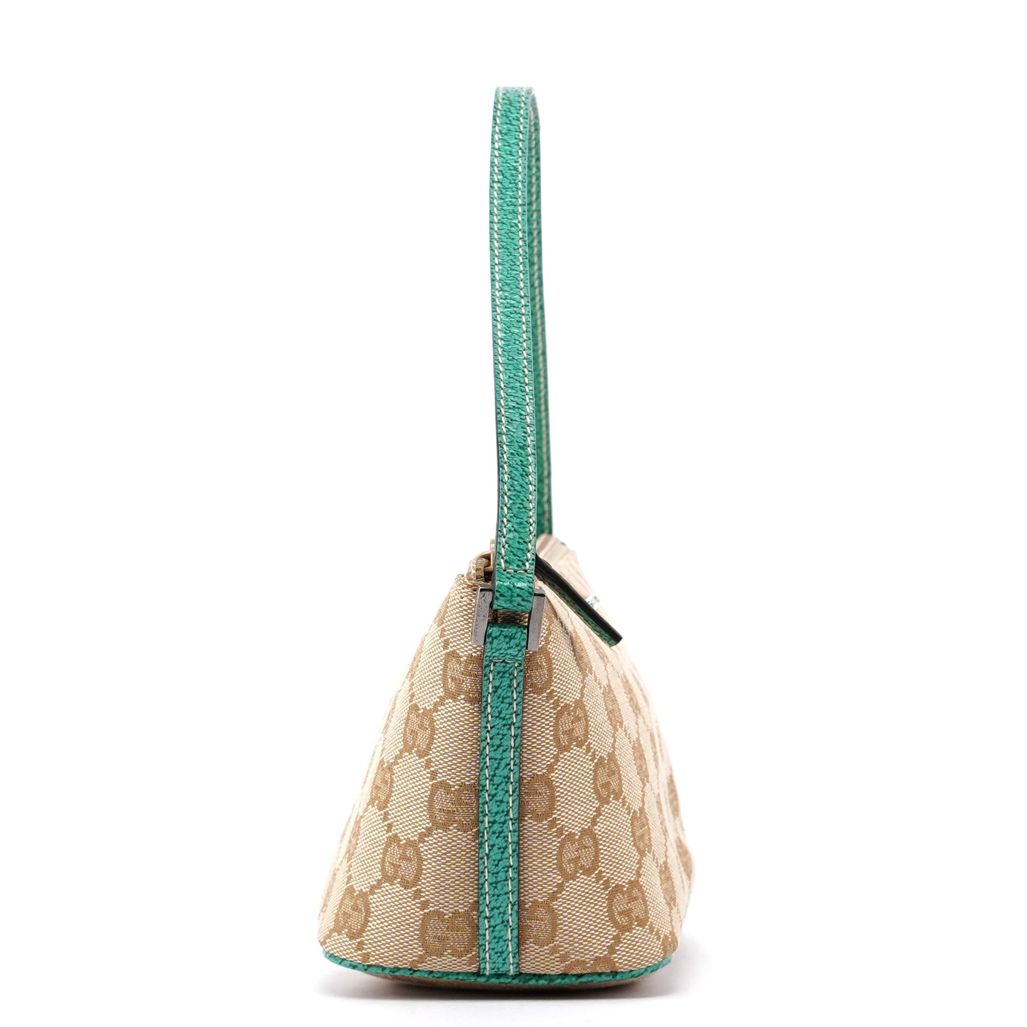 5396. Gucci Beige Turquoise Boat Pochette