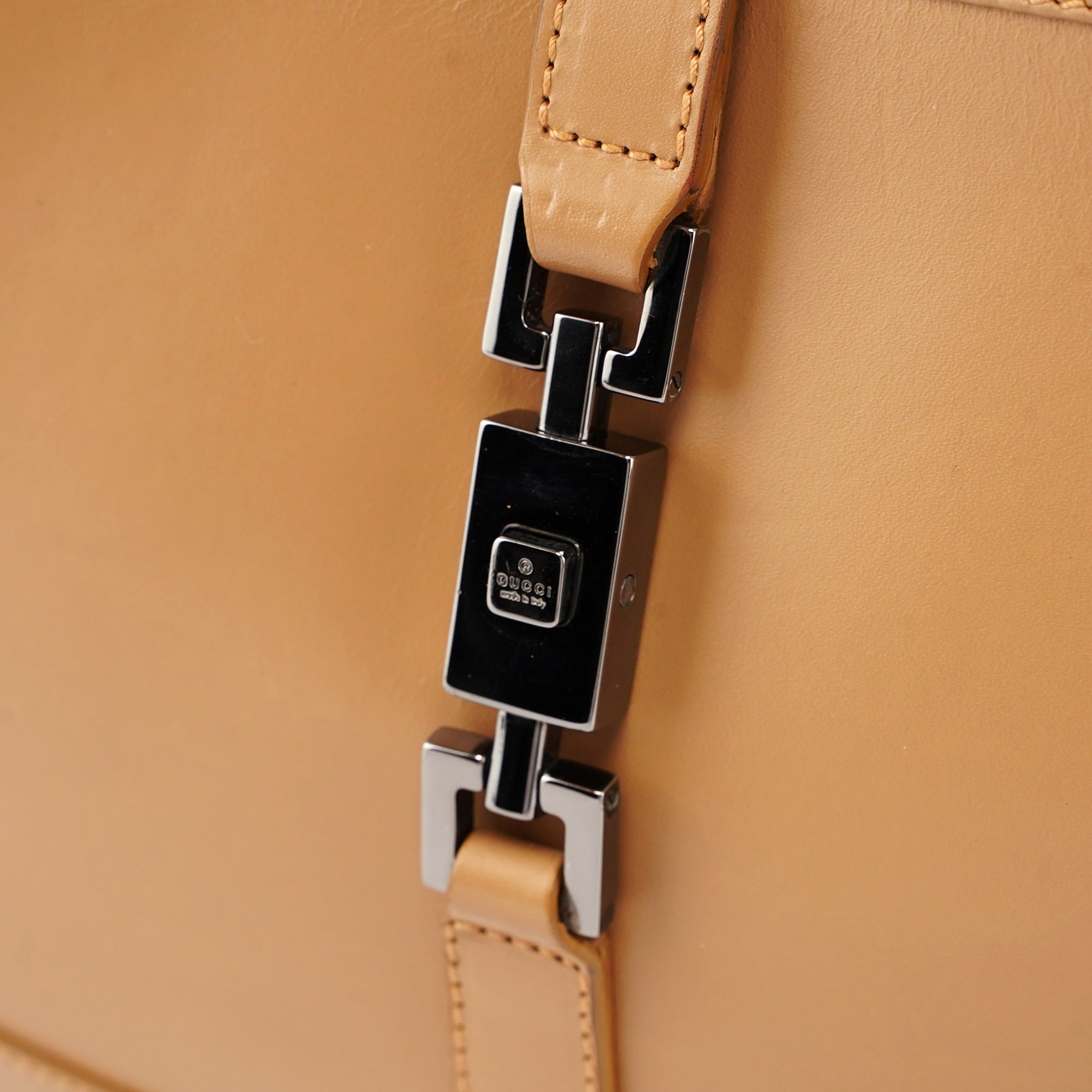 73488 Beige Calfskin Jackie Shoulder Bag