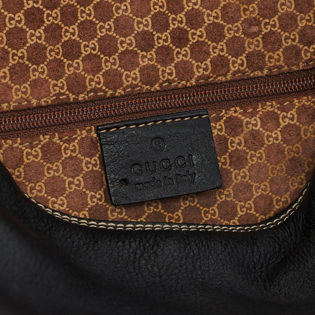 73884 Black Calfskin V Hobo Shoulder Bag