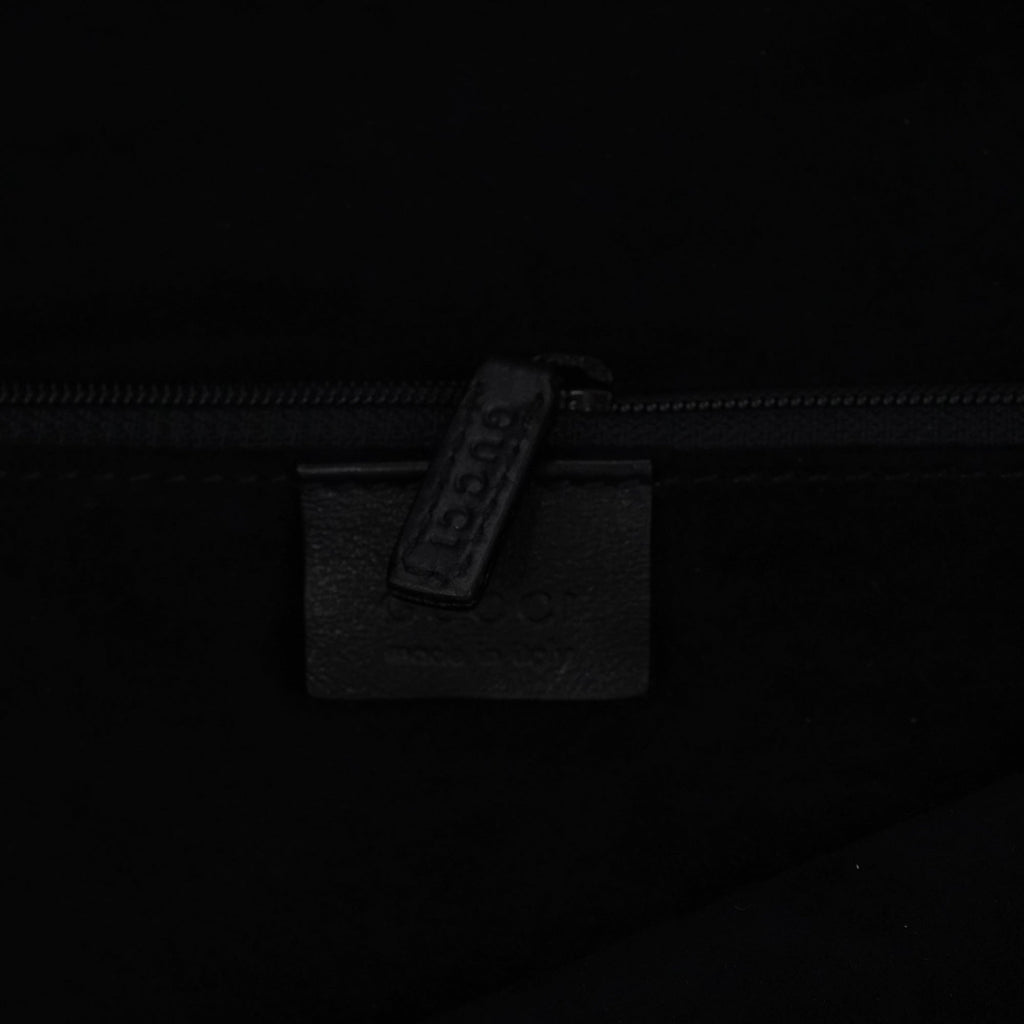 76553 Black Calfskin Ruched Shoulder Bag