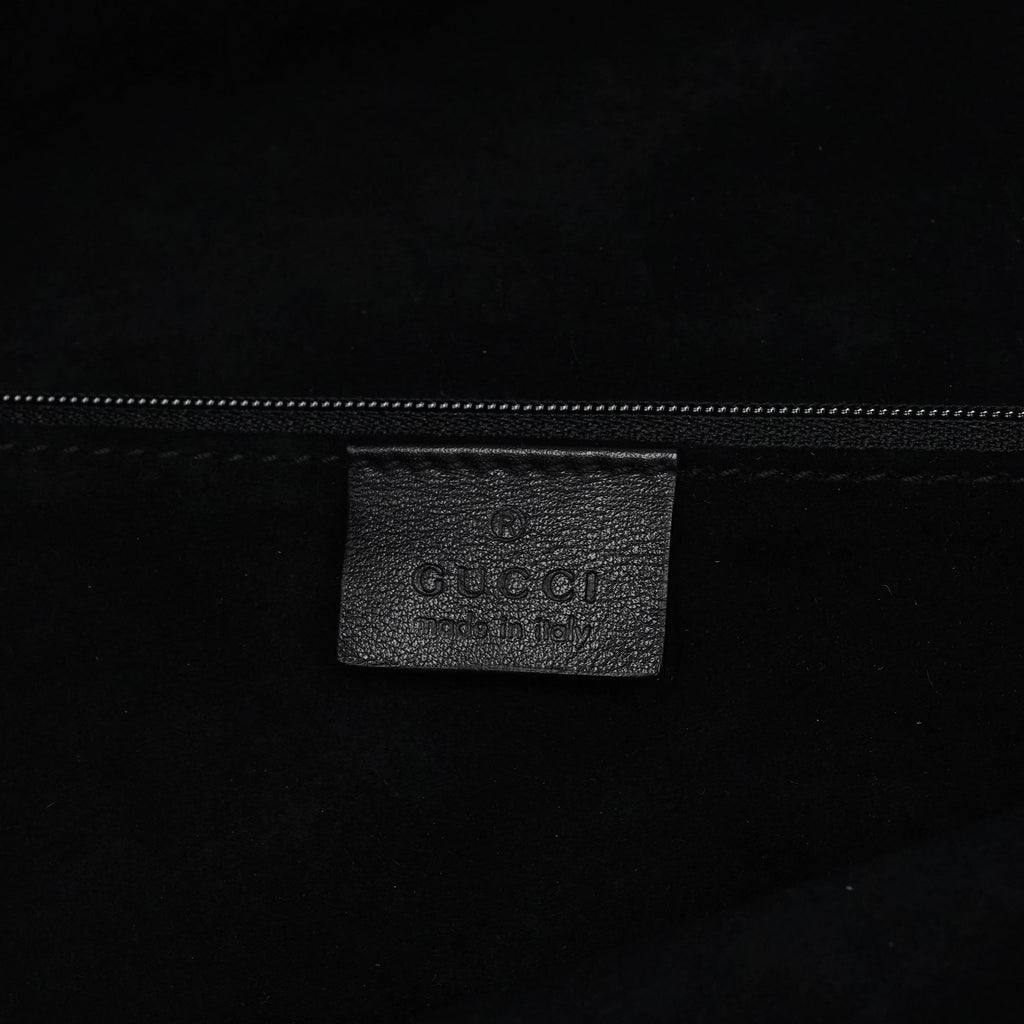 76553 Black Calfskin Ruched Shoulder Bag