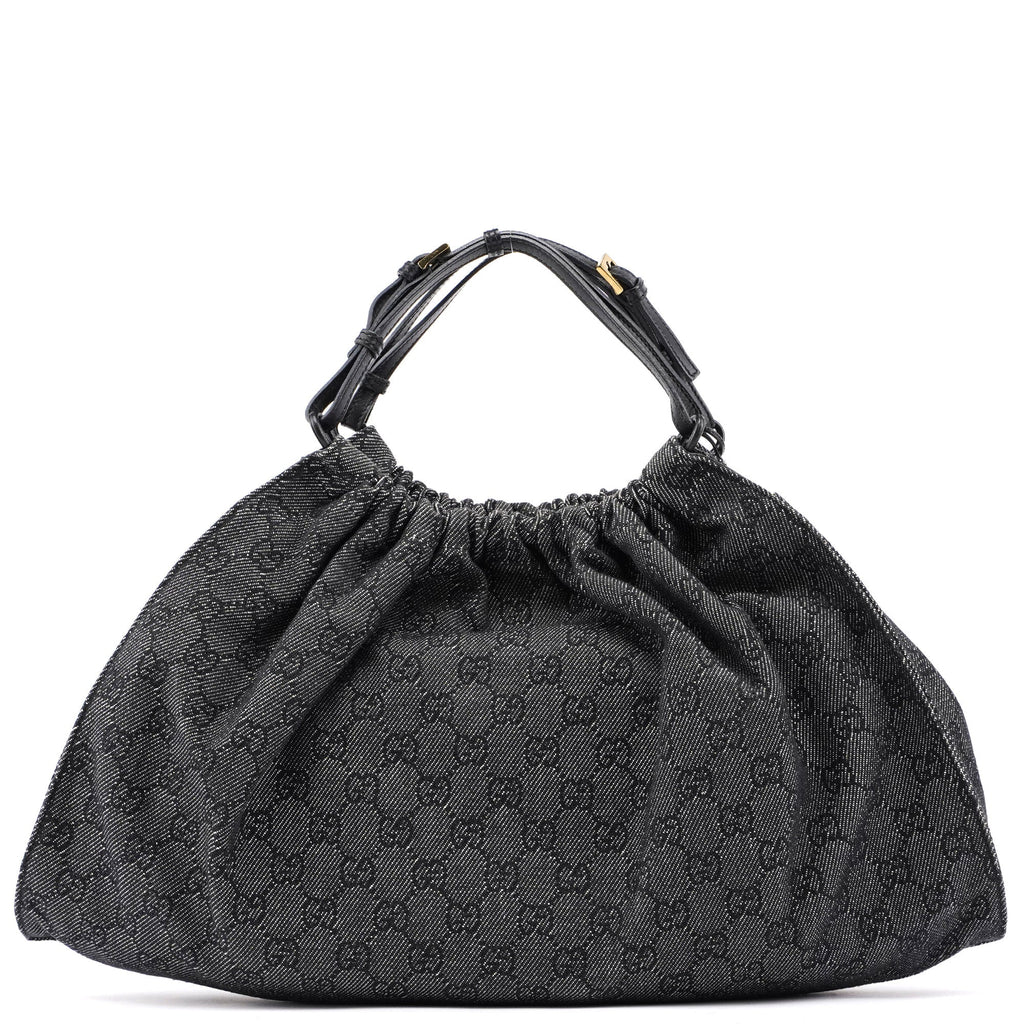 76554 Anthracite GG Denim Dual Handle Bag