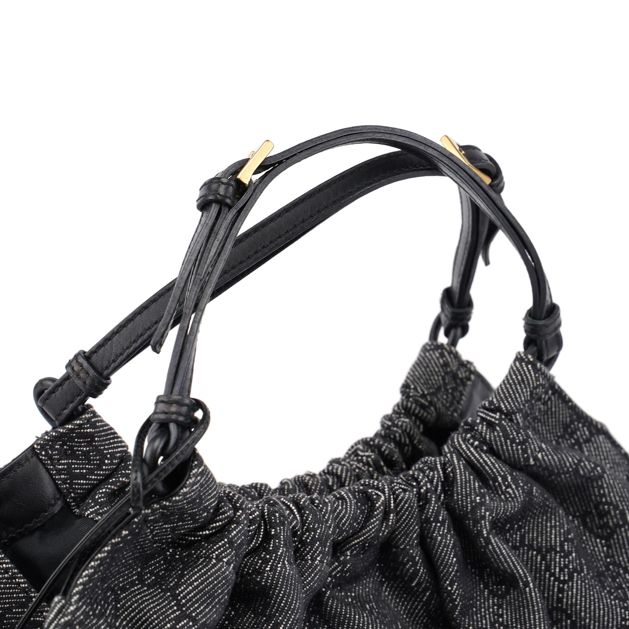 76554 Anthracite GG Denim Dual Handle Bag