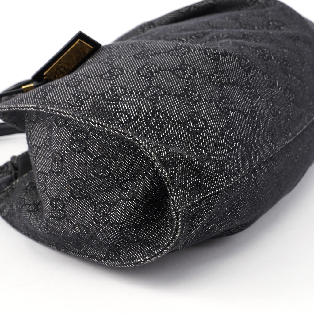 76554 Anthracite GG Denim Dual Handle Bag