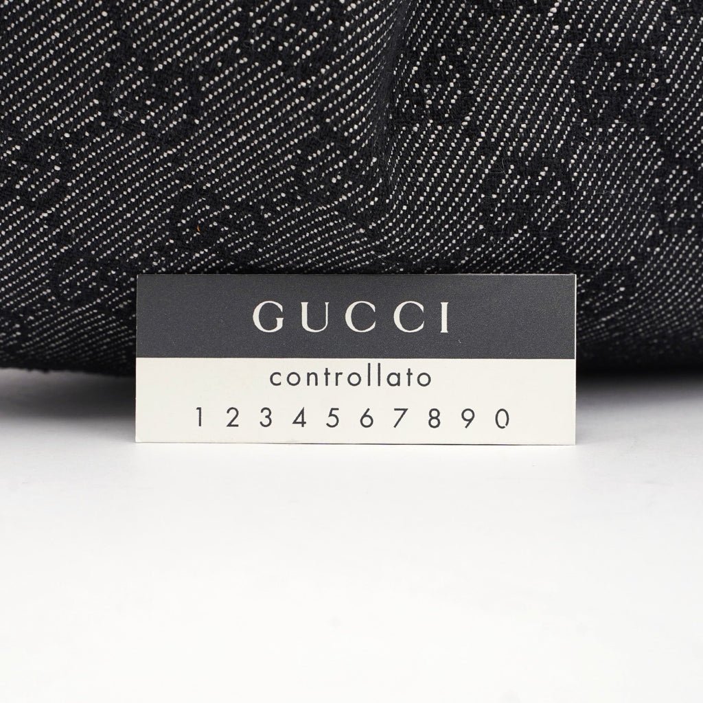 76554 Anthracite GG Denim Dual Handle Bag