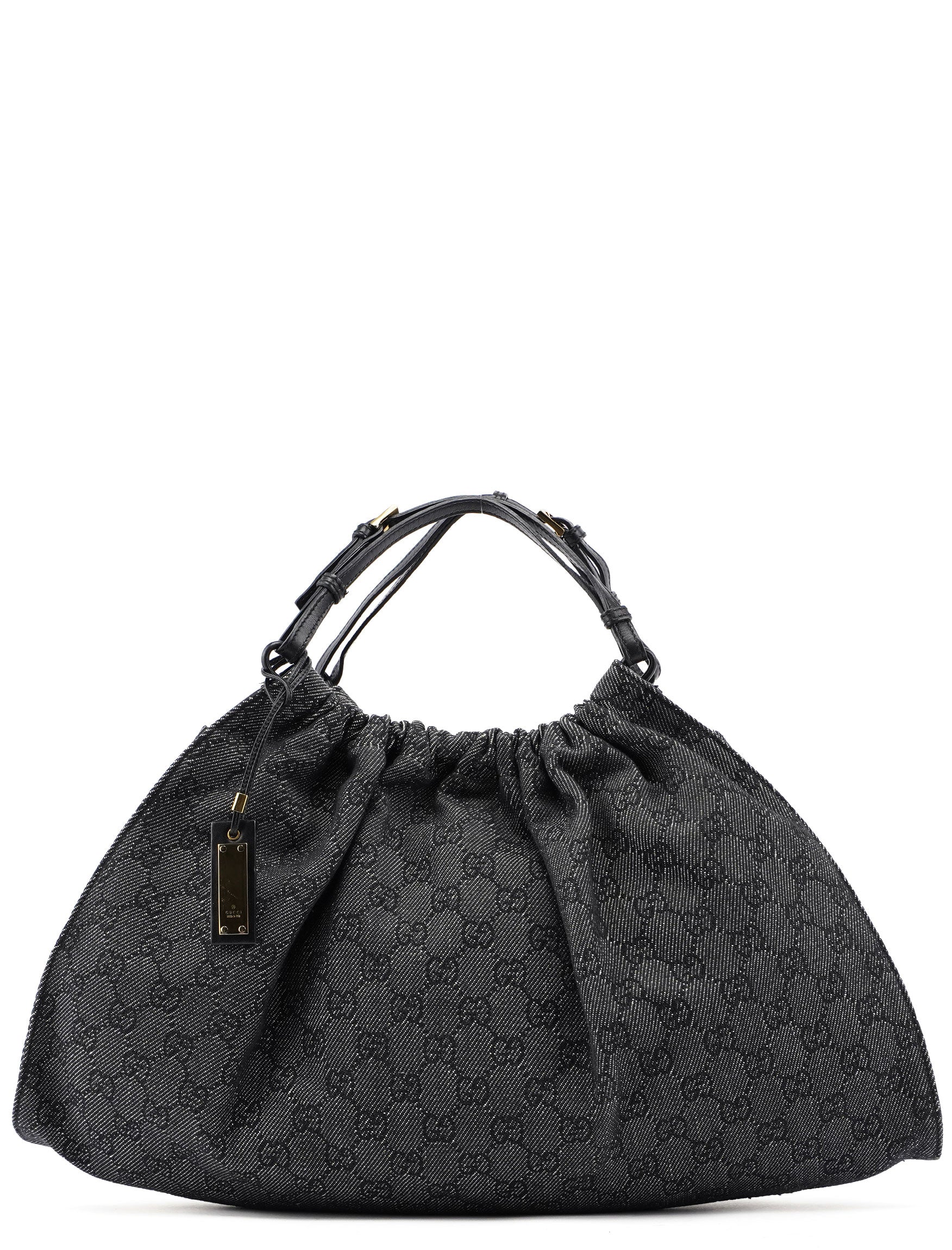 76554 Anthracite GG Denim Dual Handle Bag