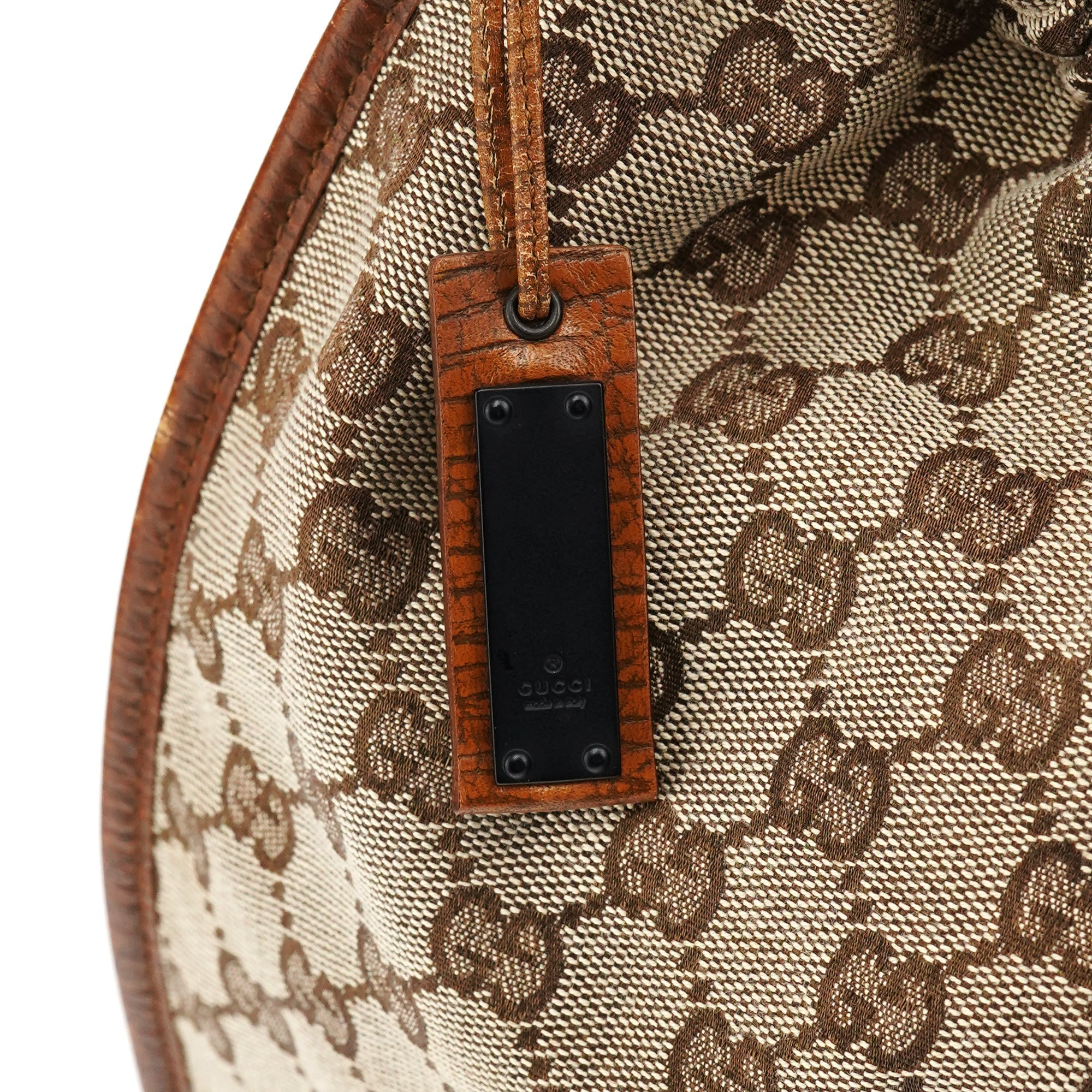 76554 Beige GG Canvas Ruched Handbag