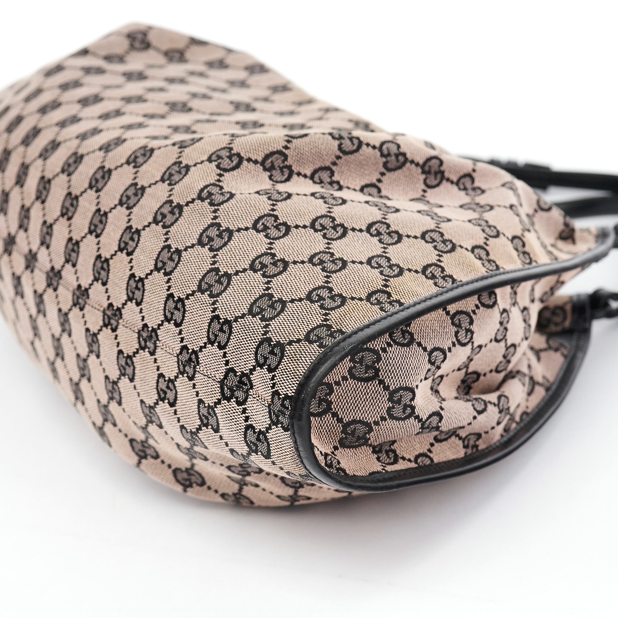 76554 Beige GG Ruched Hobo Bag