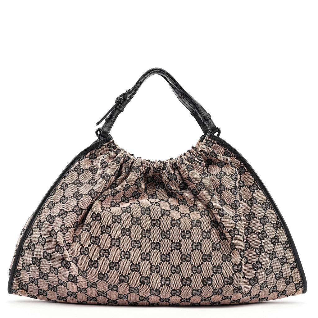 76554 Beige GG Ruched Hobo Bag