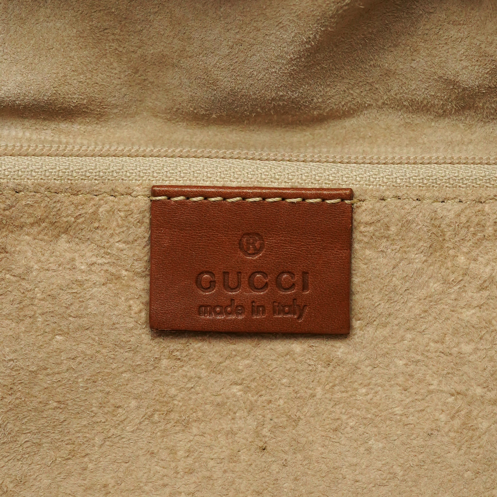 76554 Beige Suede Ruched Handbag