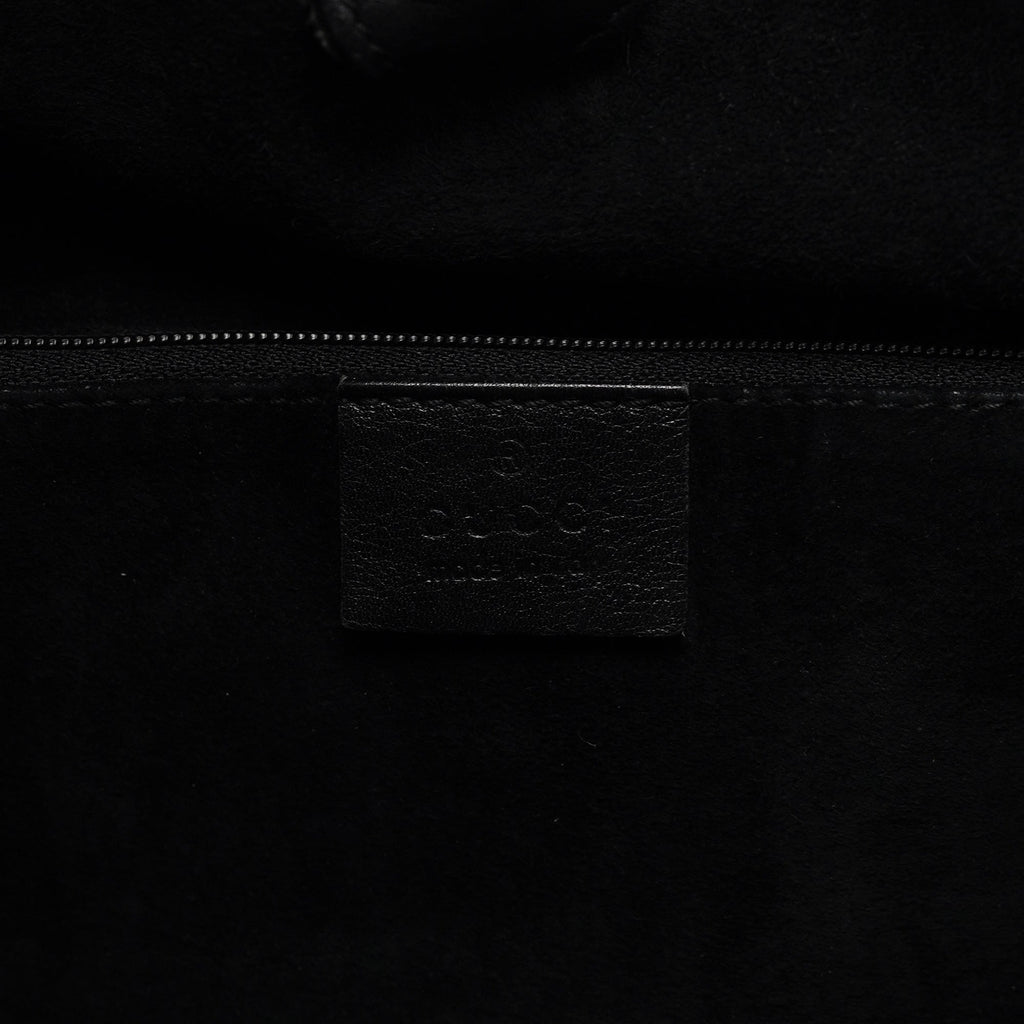 76554 Black Leather Ruched Bag