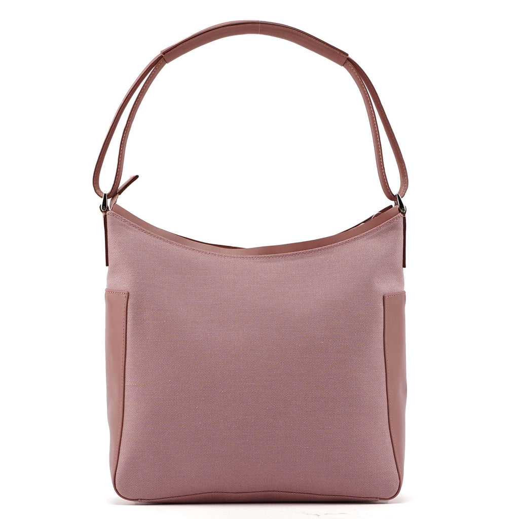 77112 Pink Canvas Hobo Shoulder Bag
